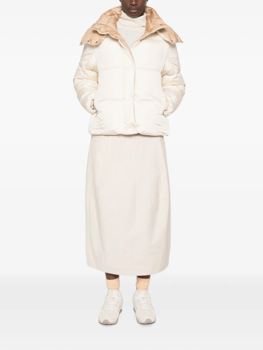 Moncler Castelnew gewatteerd jack Beige