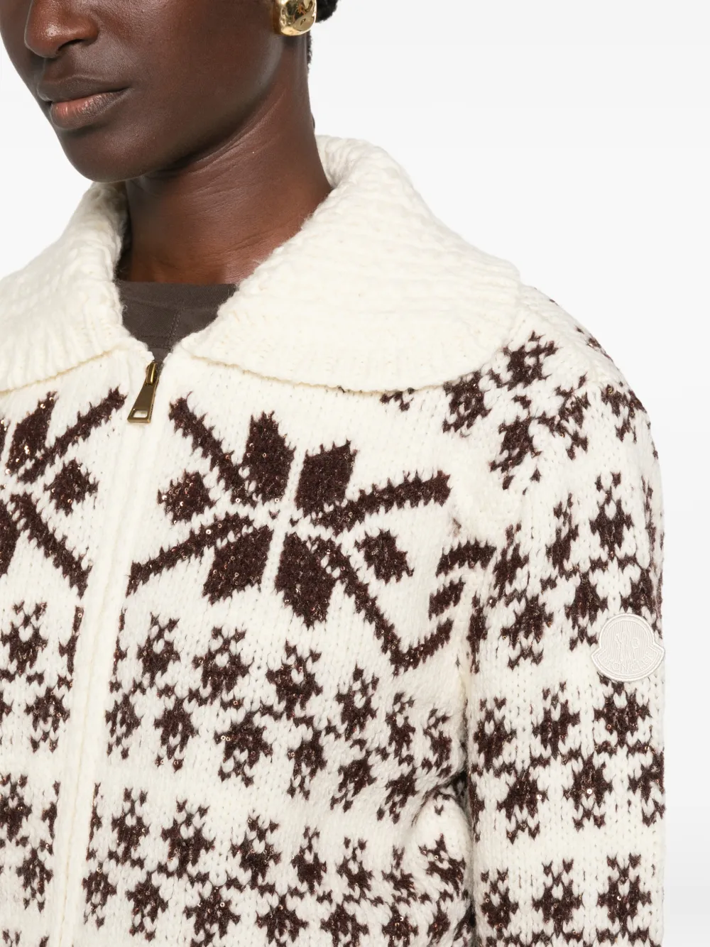 Moncler Donsjack met capuchon Beige