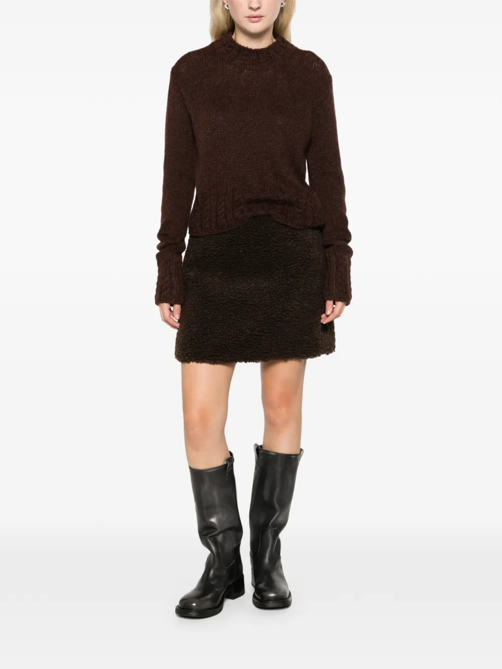 Moncler teddy mini skirt Bruin