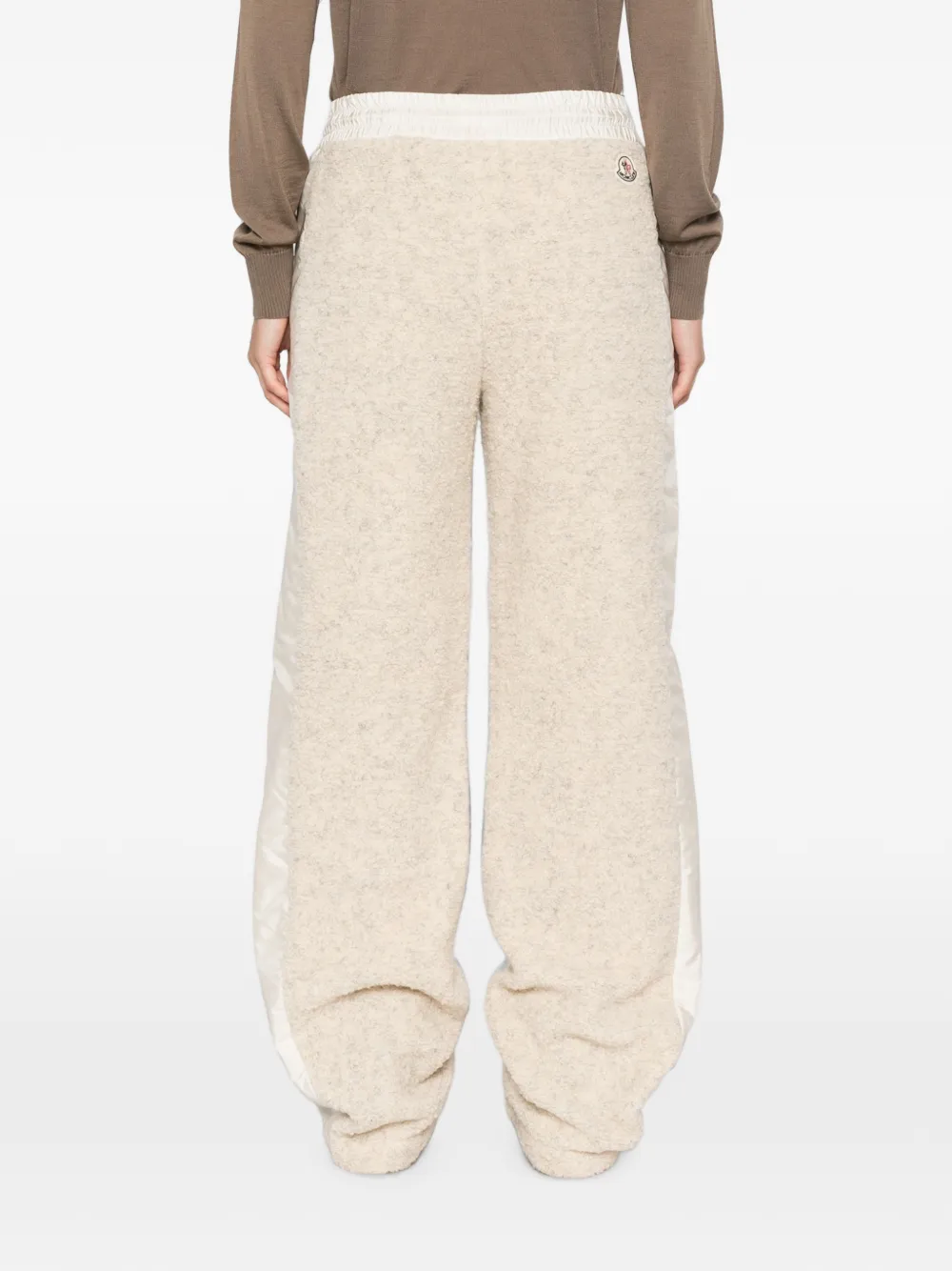 Moncler Bouclé gebreide broek met wijde pijpen Beige
