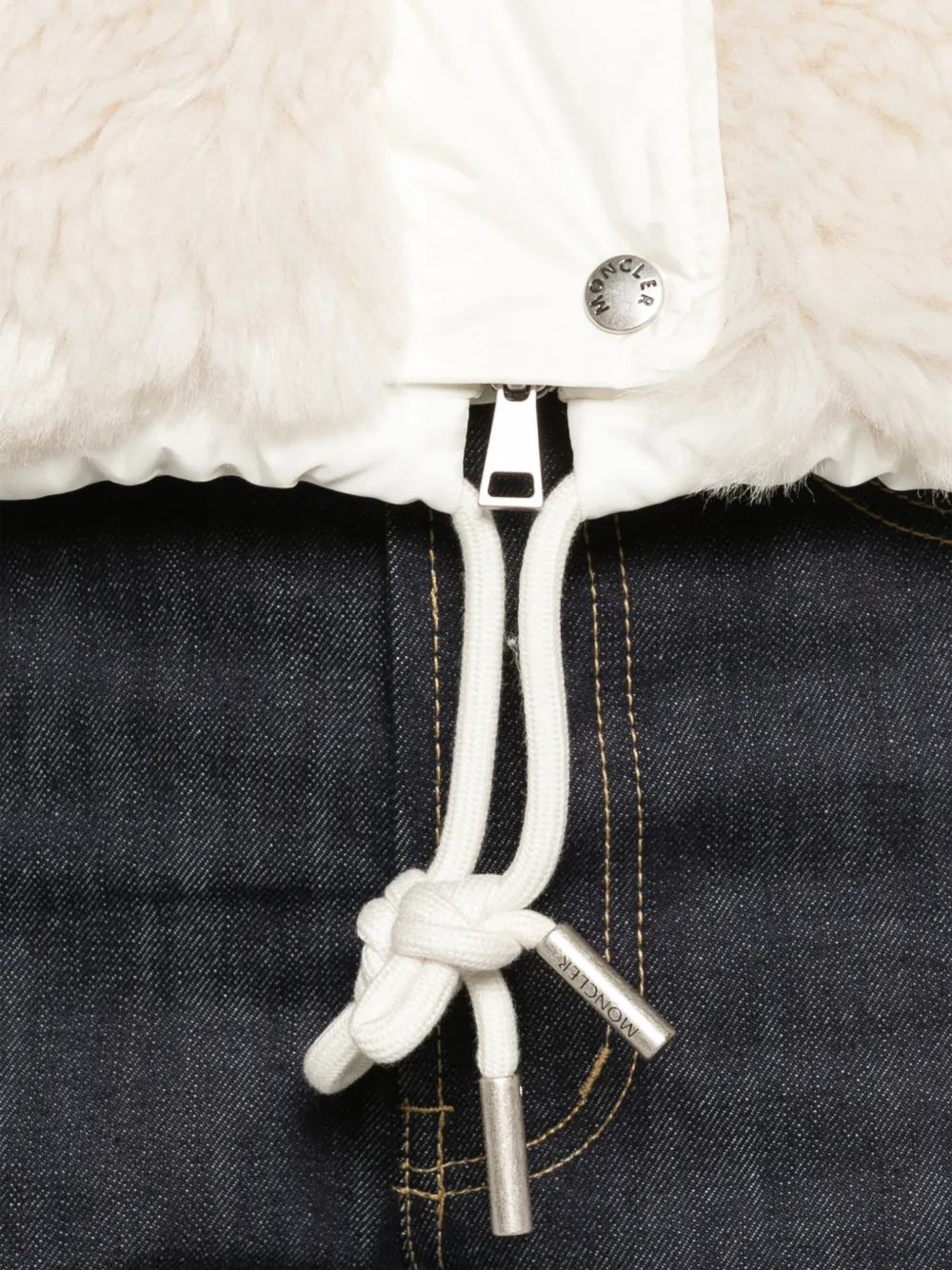 Moncler wool & cashmere blend padded zip-up cardigan Wit