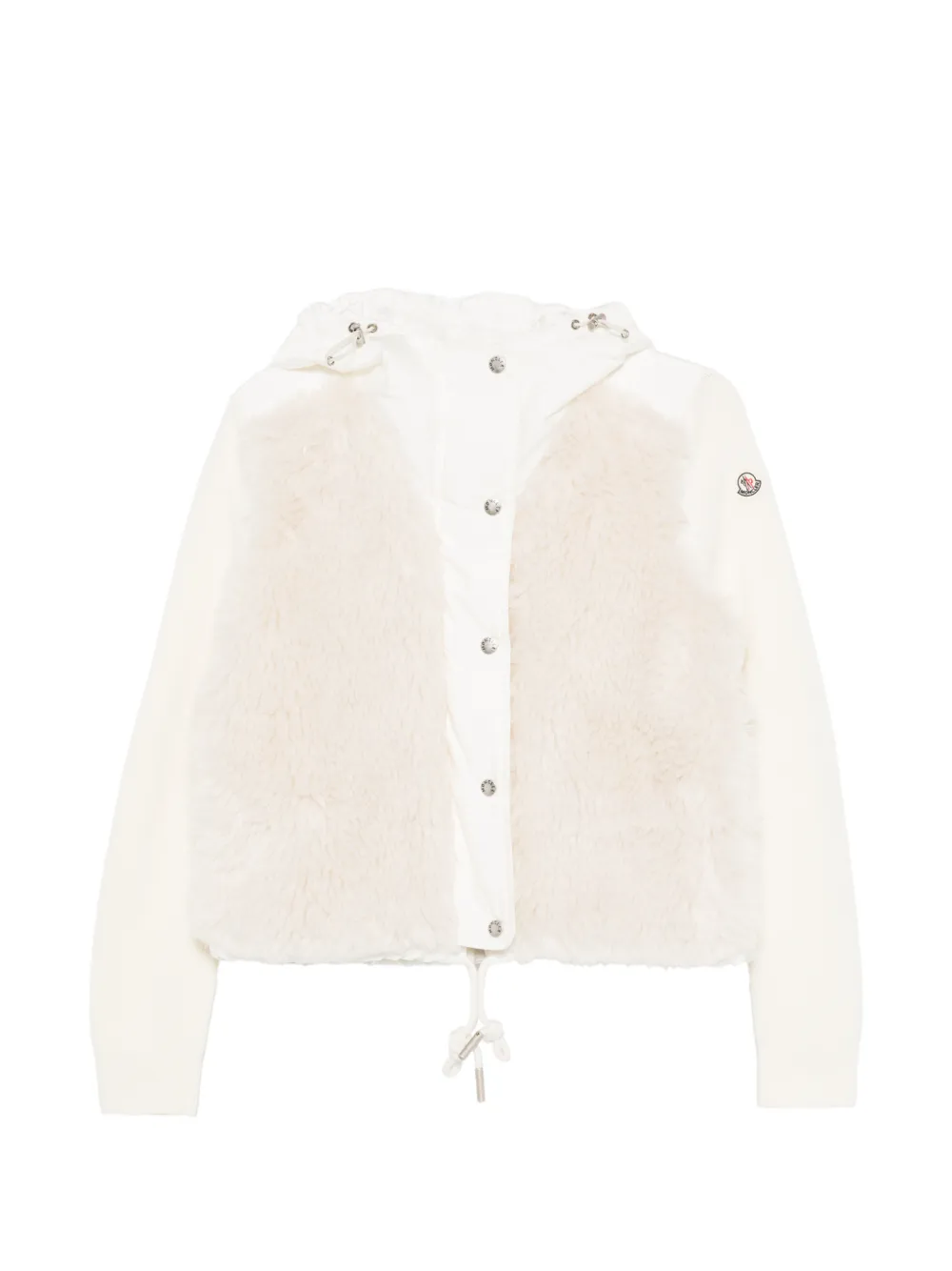Moncler wool & cashmere blend padded zip-up cardigan Wit