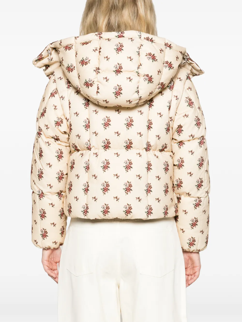 Moncler Torcol floral hooded 2-in-1 down jacket Beige