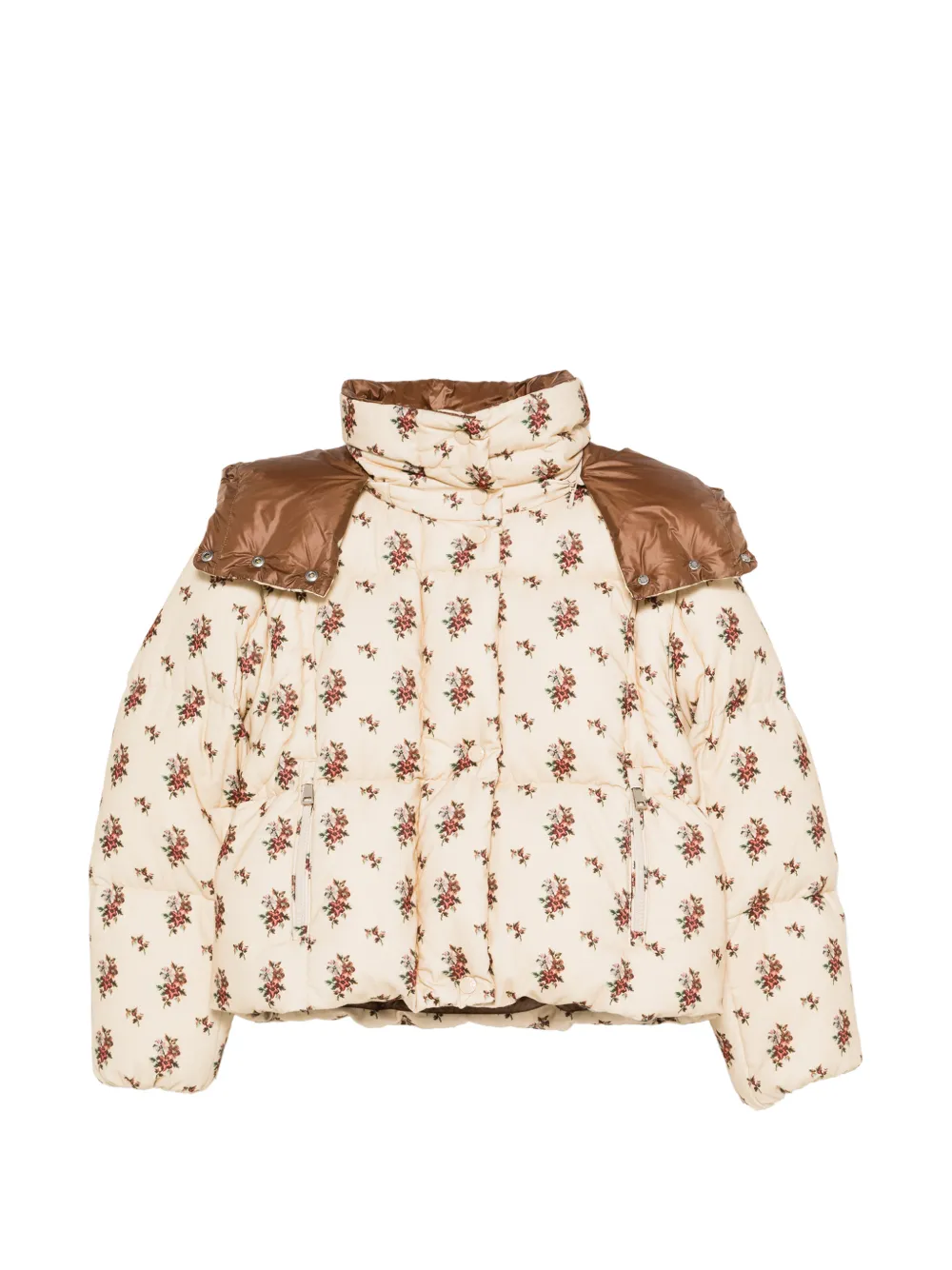 Moncler Torcol floral hooded 2-in-1 down jacket Beige