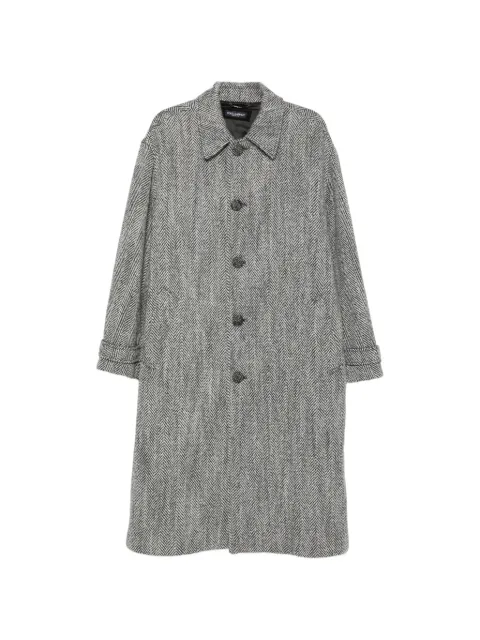 Dolce & Gabbana herringbone-weave single-breasted overcoat