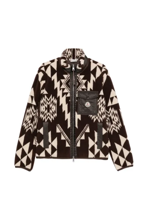 Moncler jacquard-knit zip-up fleece