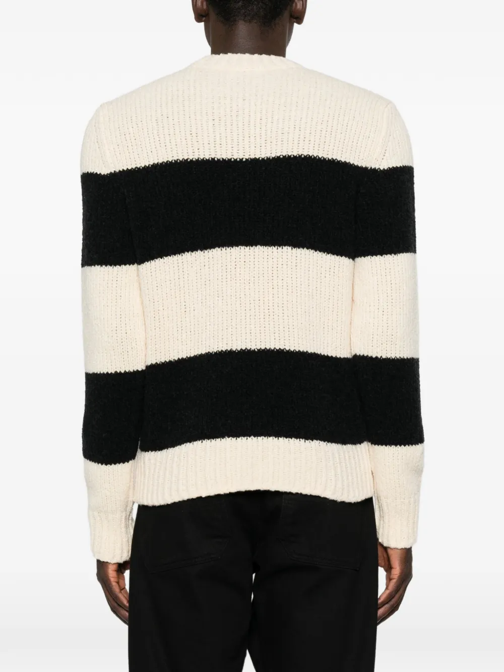 Moncler Bouclé gebreide gestreepte trui Beige