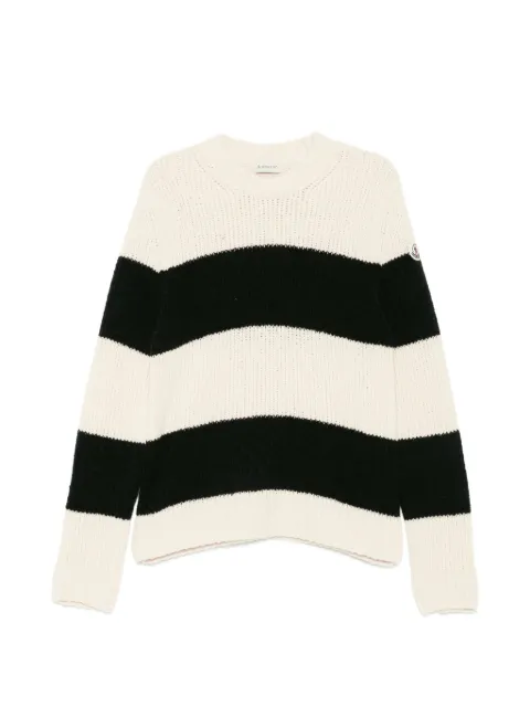 Moncler bouclé-knit striped sweater