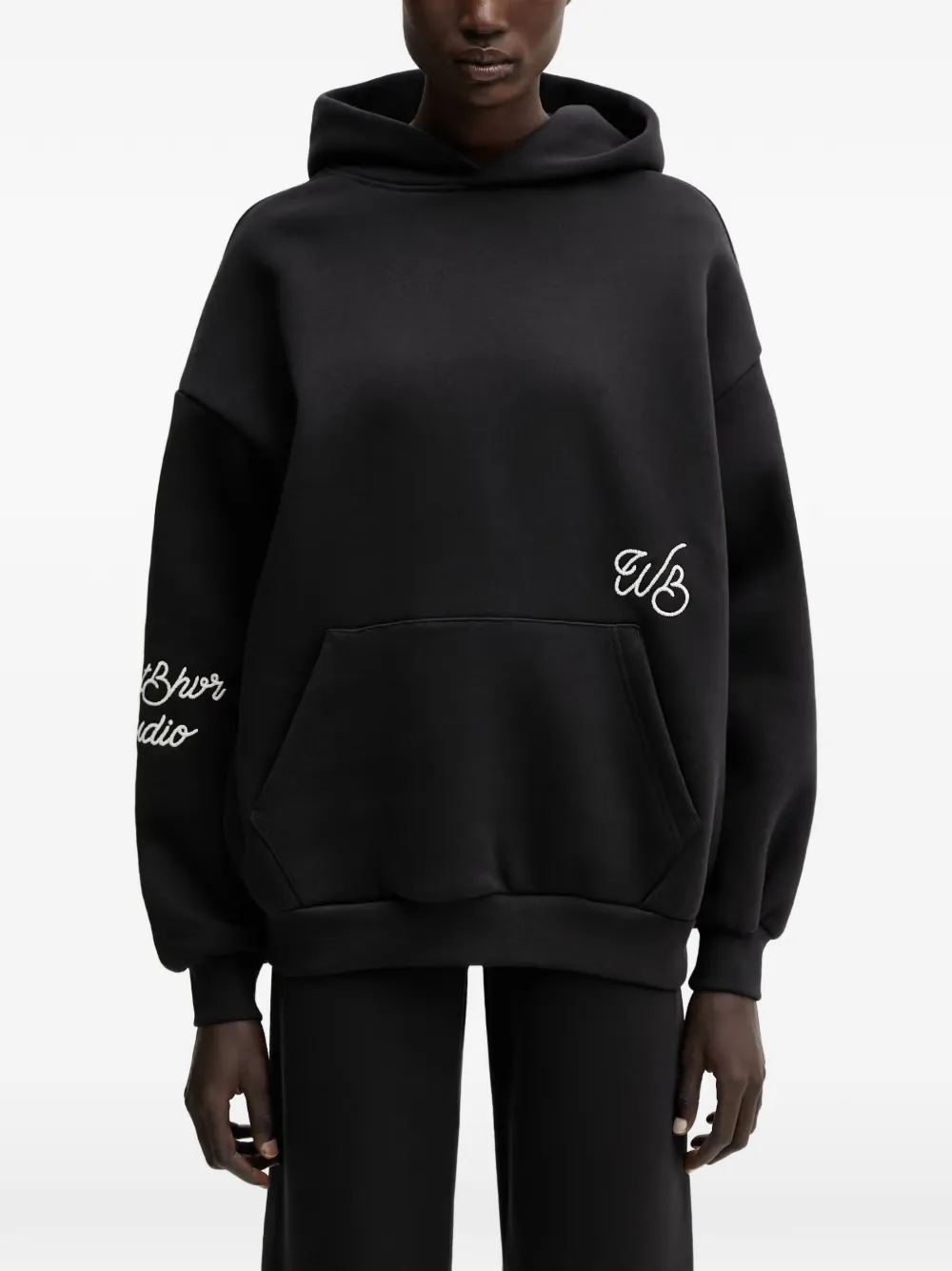 WRSTBHVR Gustaf logo-embroidered hoodie - Nero