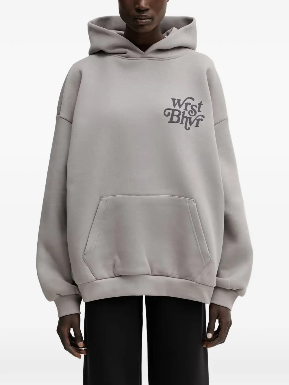 WRSTBHVR Reen V2 logo-print pouch-pocket hoodie - Grigio