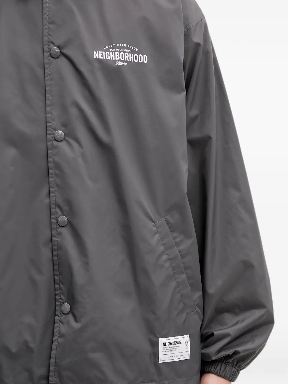 Neighborhood Shirtjack met logoprint Grijs