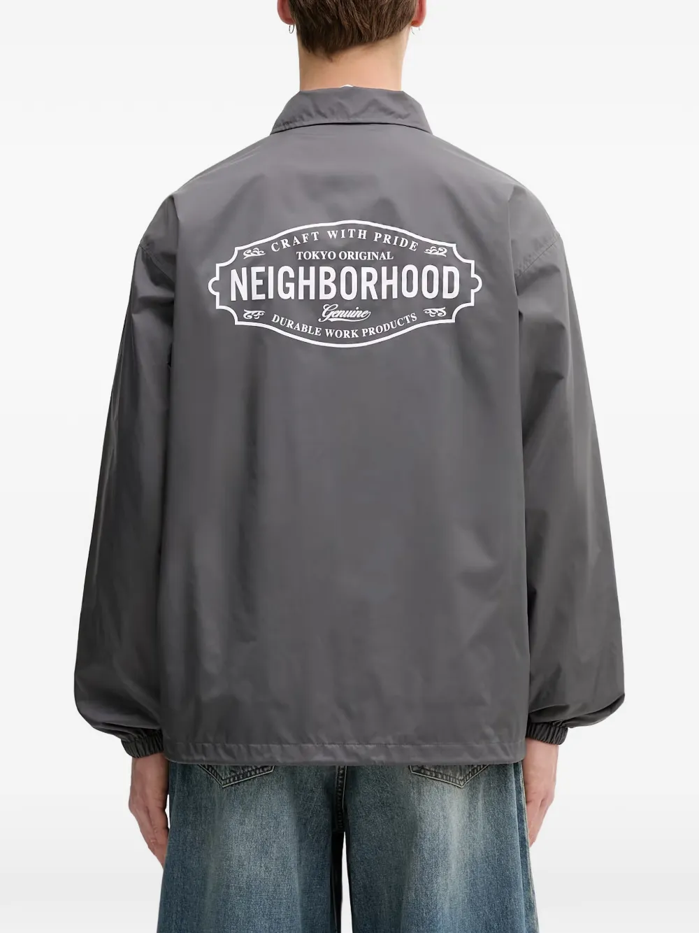 Neighborhood Shirtjack met logoprint Grijs