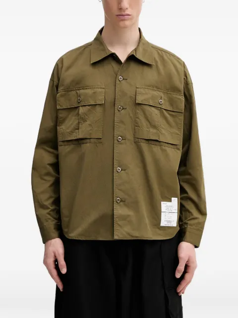 Neighborhood logo-patch flap-pocket shirt