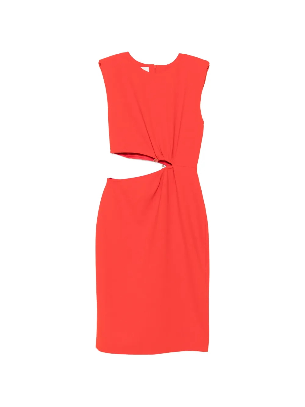 Ba&Sh Iris cut-out padded-shoulder midi dress
