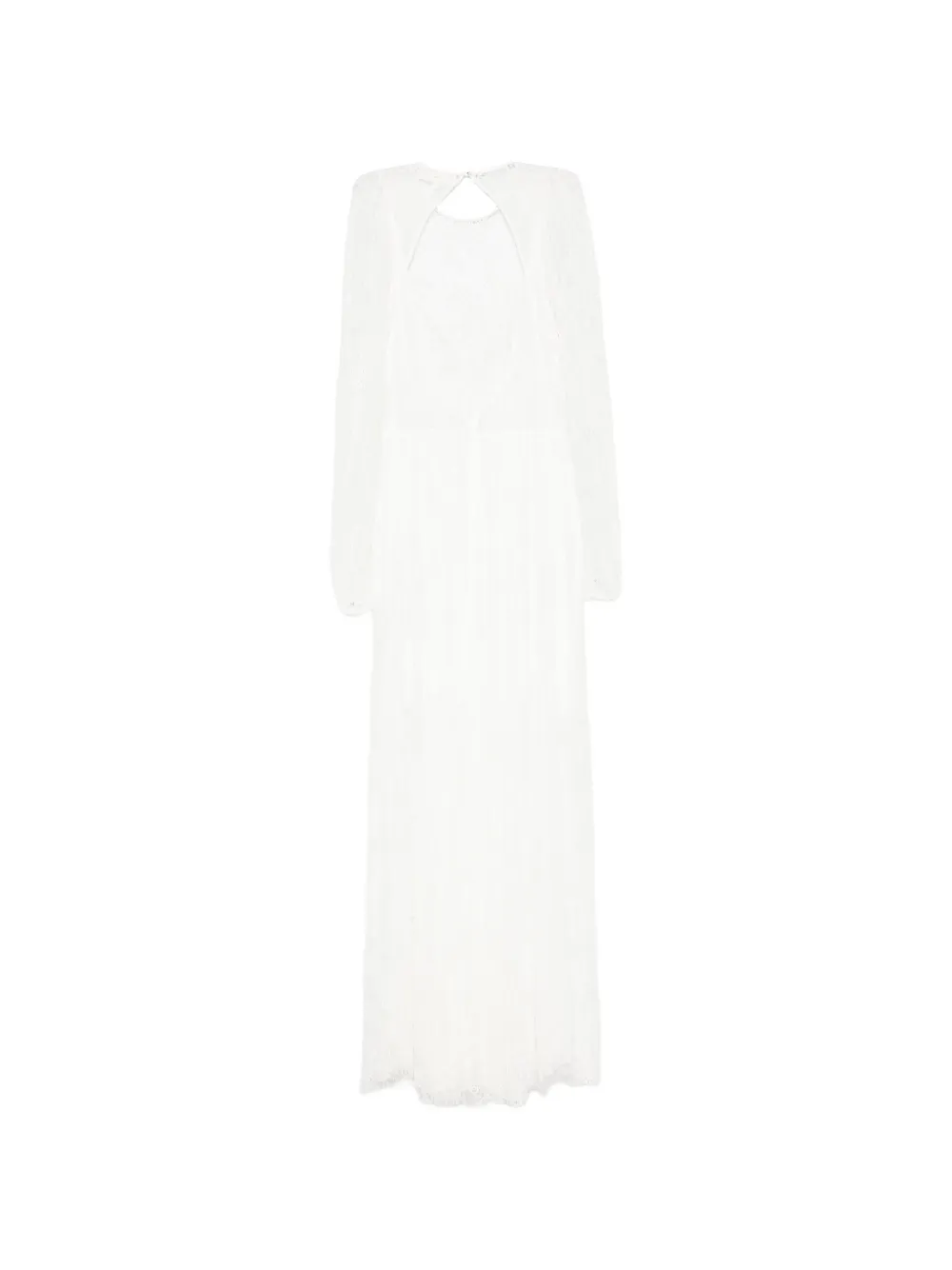 Ba&Sh Maxi-jurk met open rug en kanten laag Wit