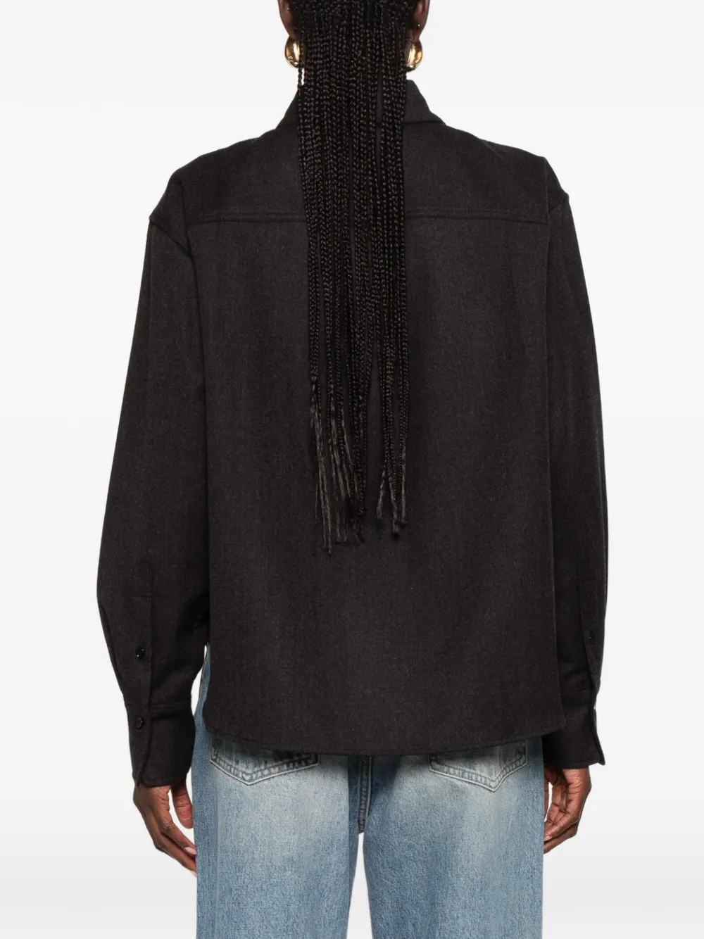 Victoria Beckham Cropped blouse met VB-borduurwerk Grijs