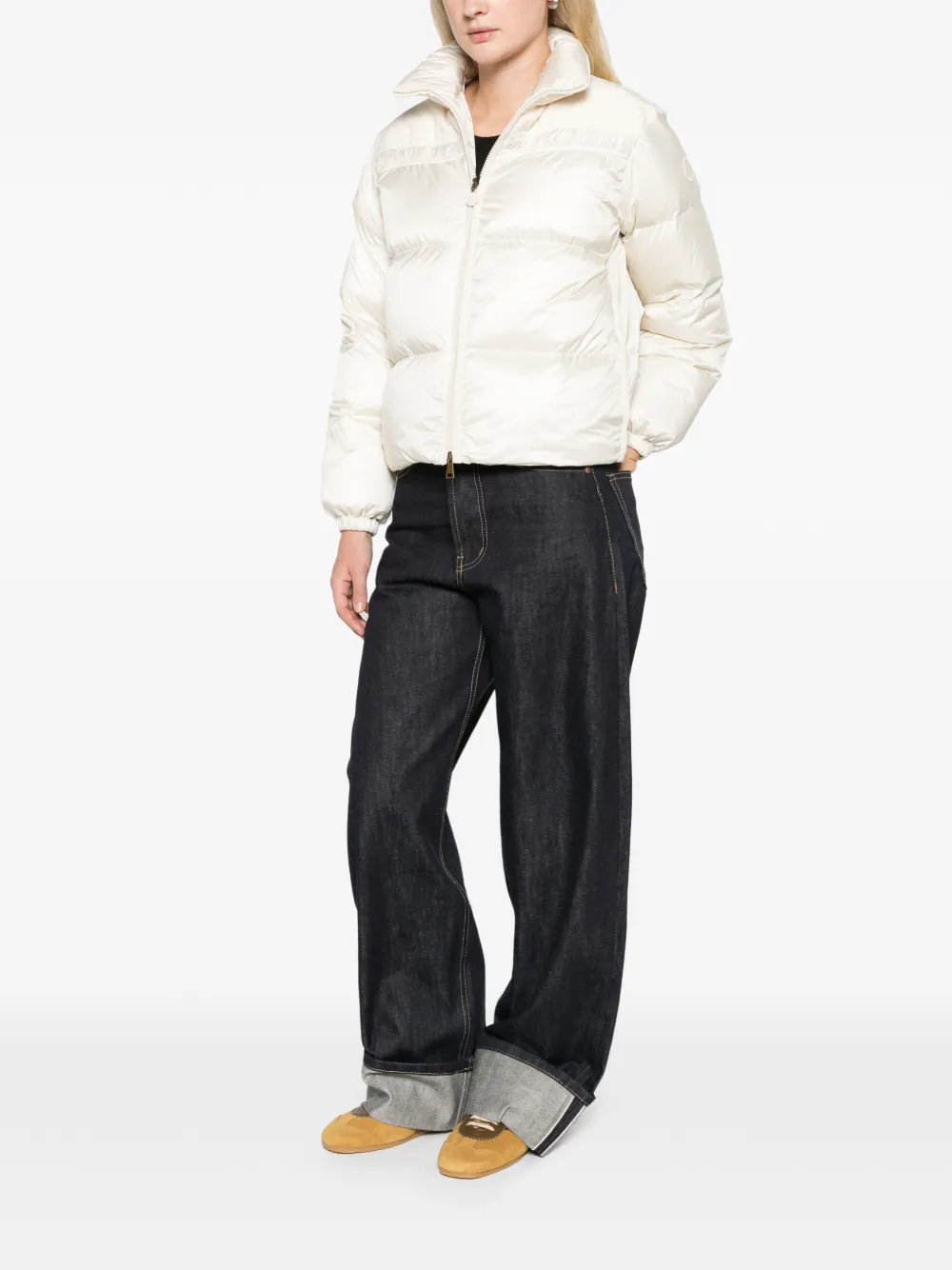 Moncler Meditation quilted jacket Beige