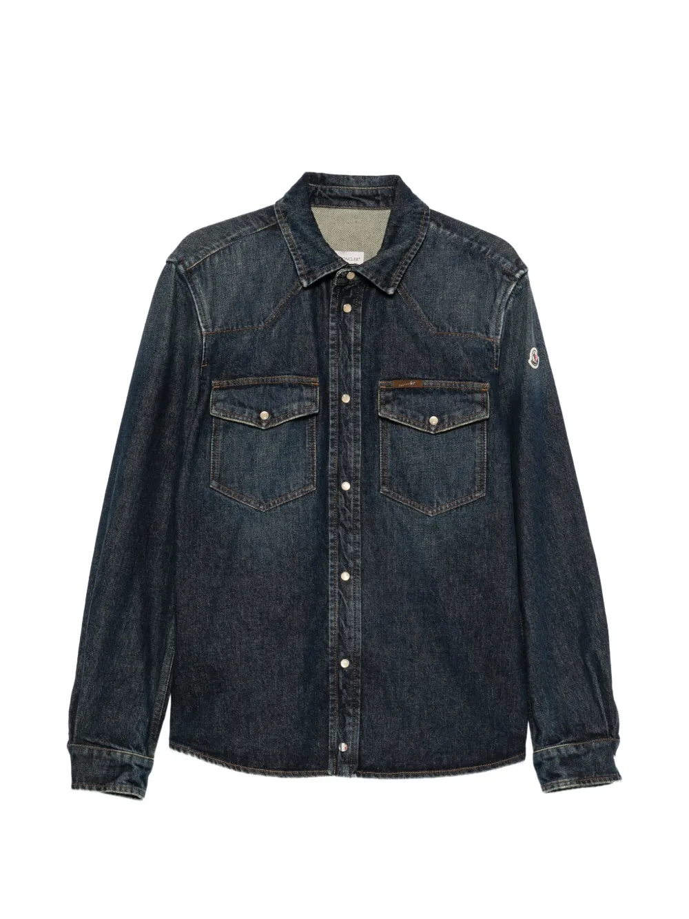 Moncler stone-wash denim shirt