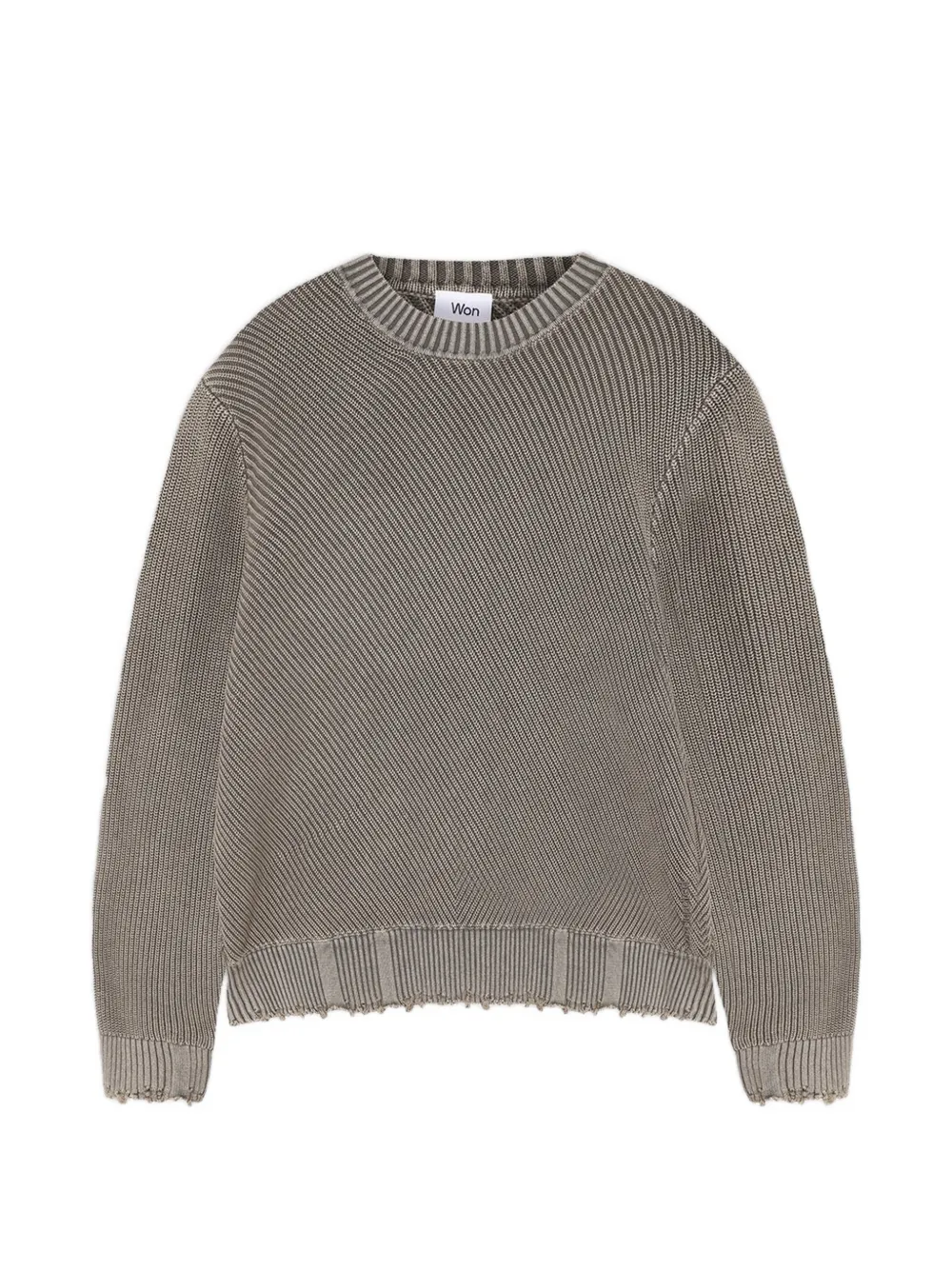 Won Hundred Bently distressed ribbed-knit sweater - Toni neutri