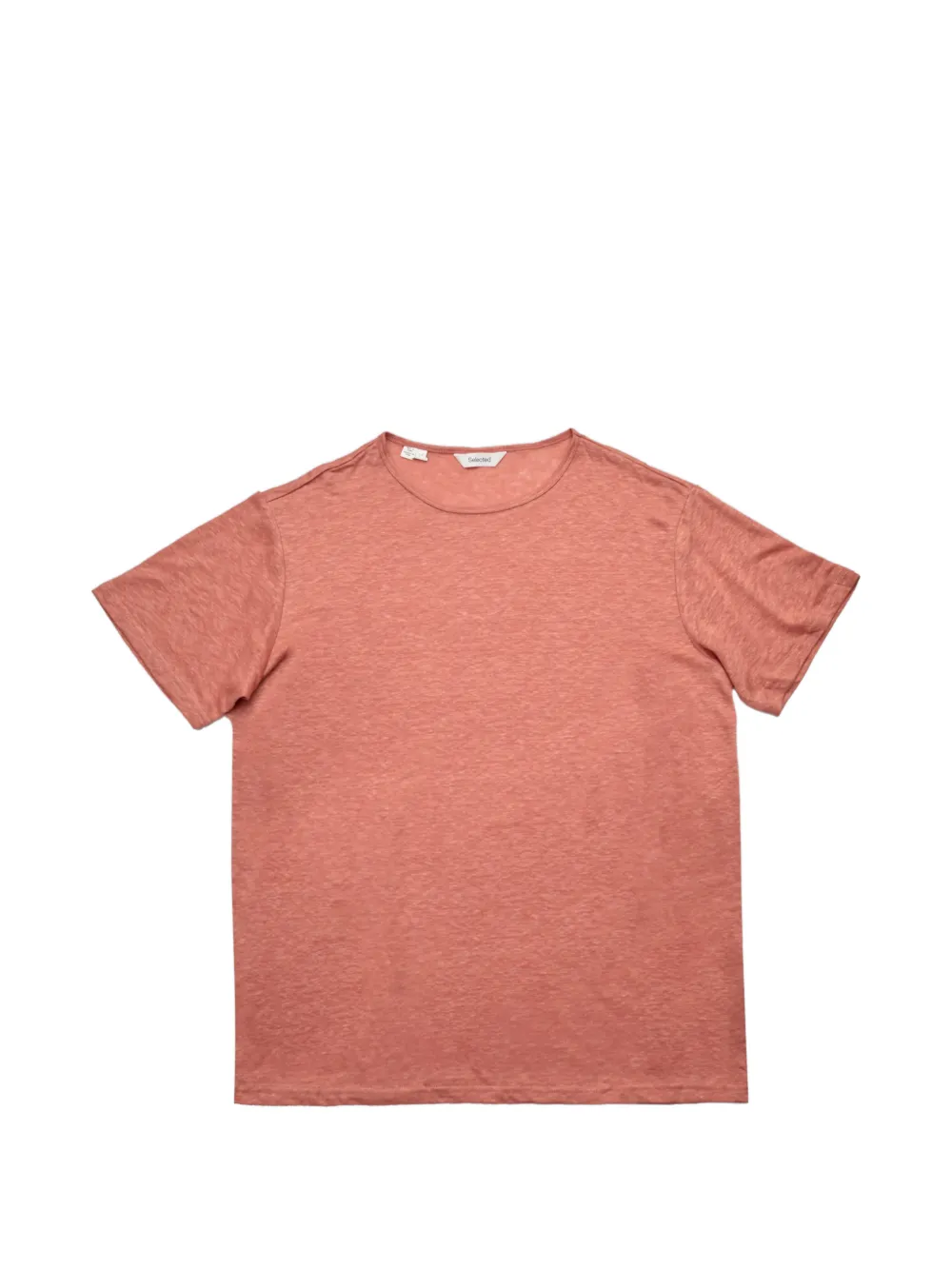 SELECTED linen slub-knit T-shirt - Arancione