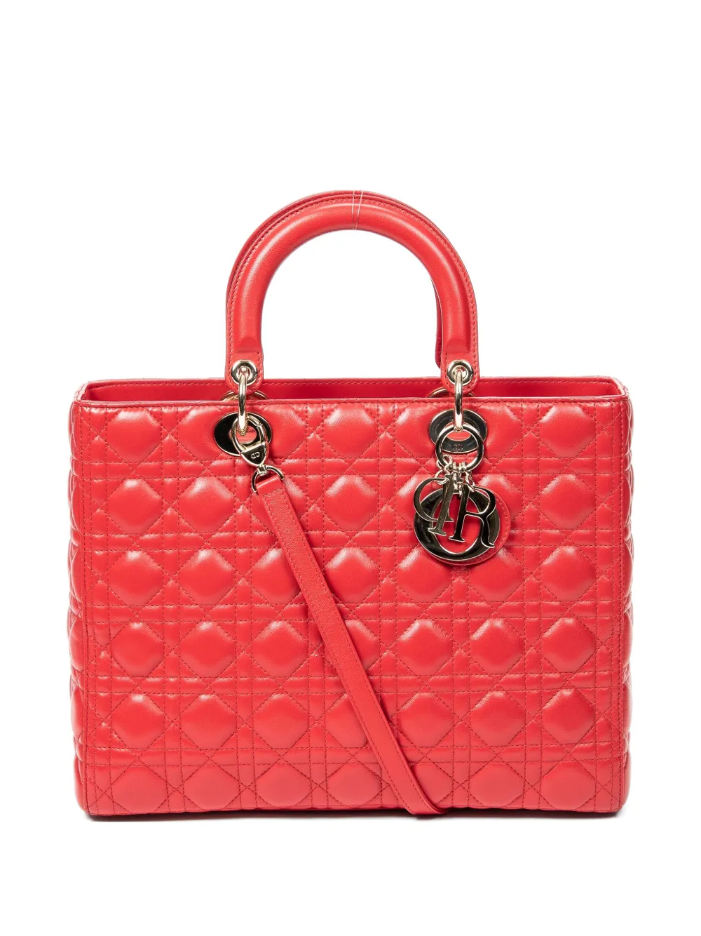 Christian Dior Pre-Owned Lady Dior Cannage shoulder bag - Red