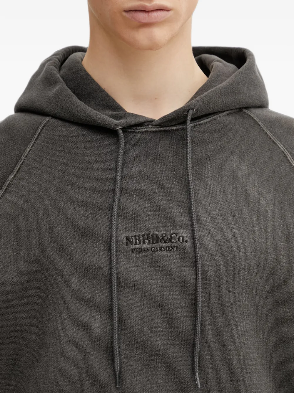Neighborhood Hoodie met raglan mouwen en geborduurd logo Grijs