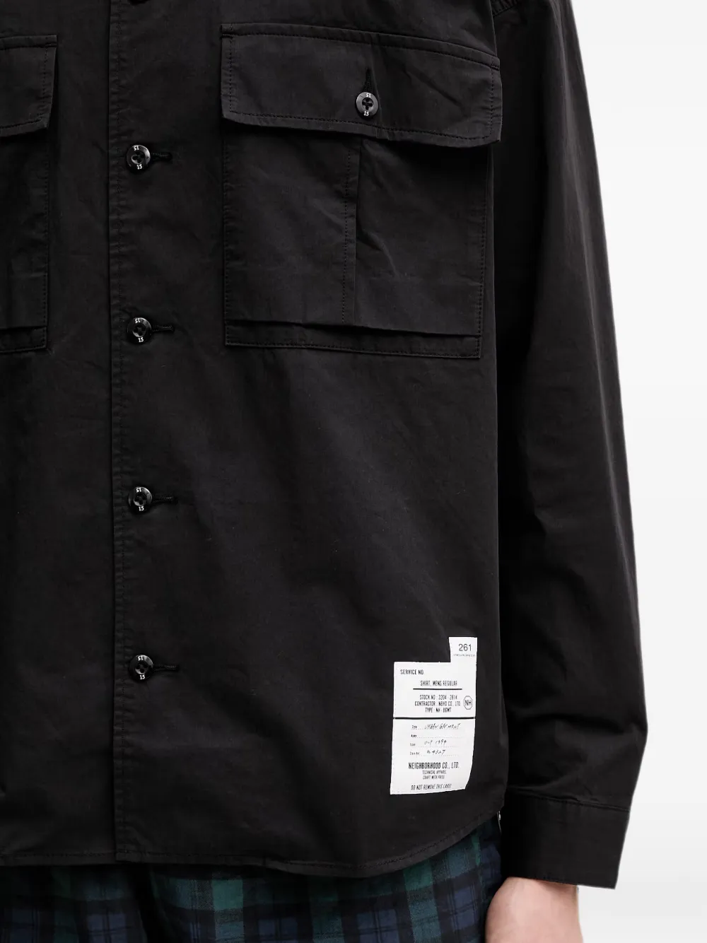 Neighborhood Overhemd met logopatch Zwart