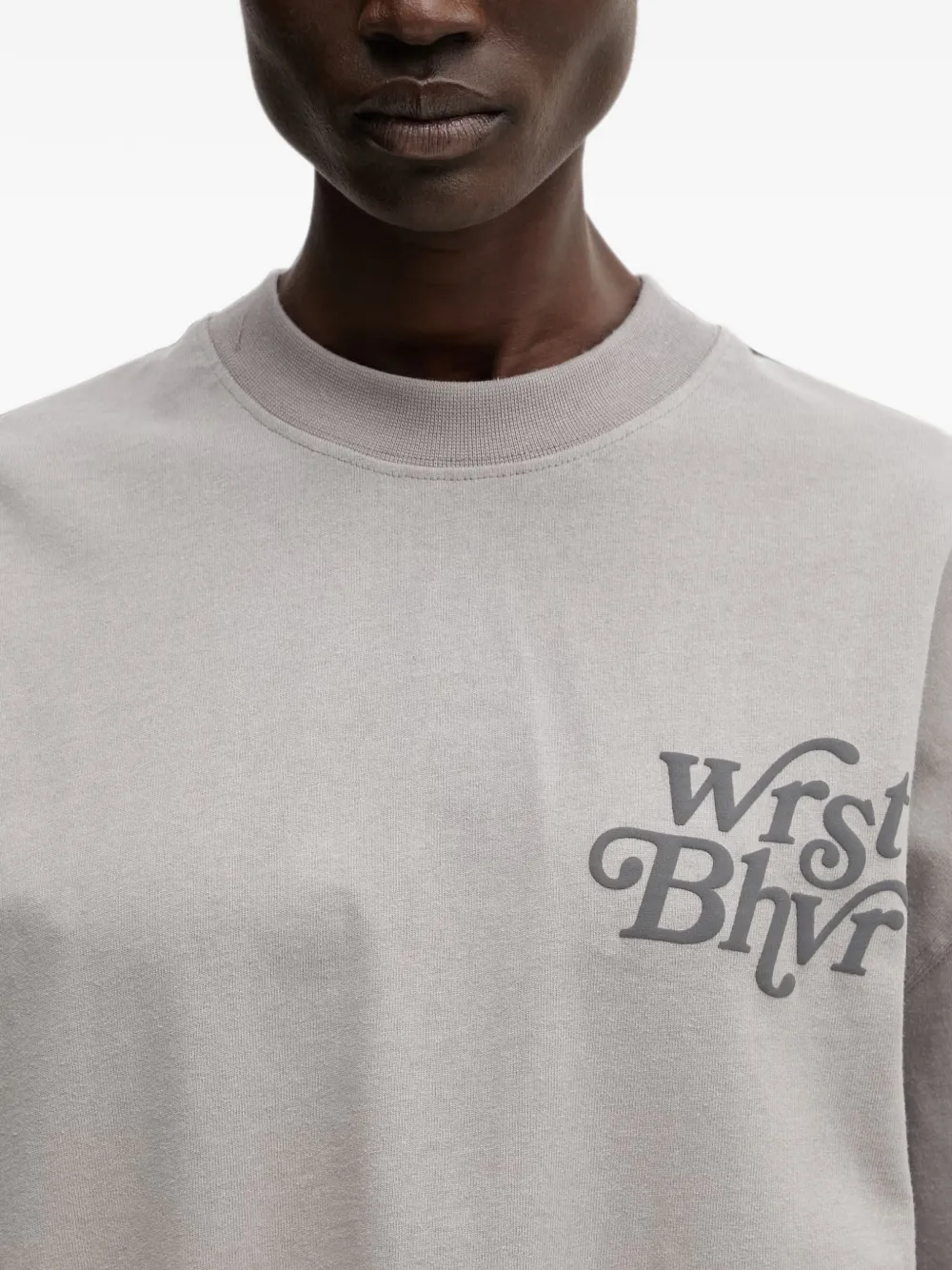 WRSTBHVR Reen V2 T-shirt met verlaagde schouders en logo-print Grijs