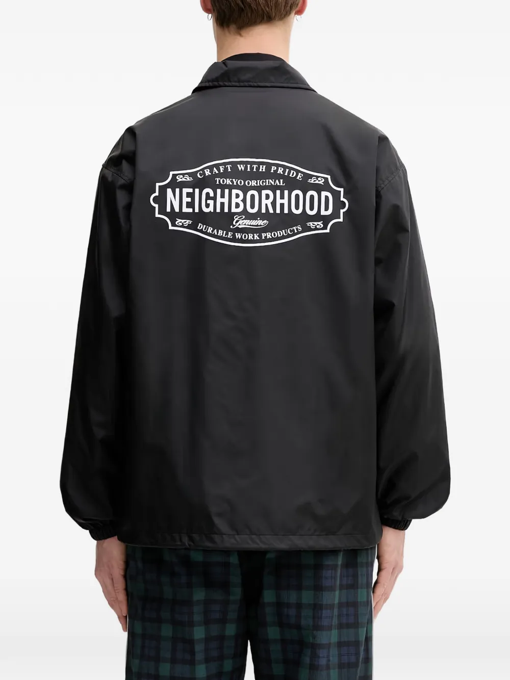 Neighborhood Shirtjack met logoprint Zwart