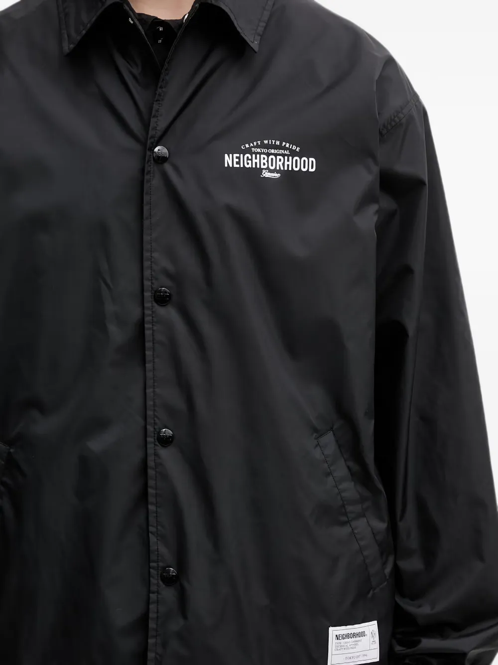 Neighborhood Shirtjack met logoprint Zwart