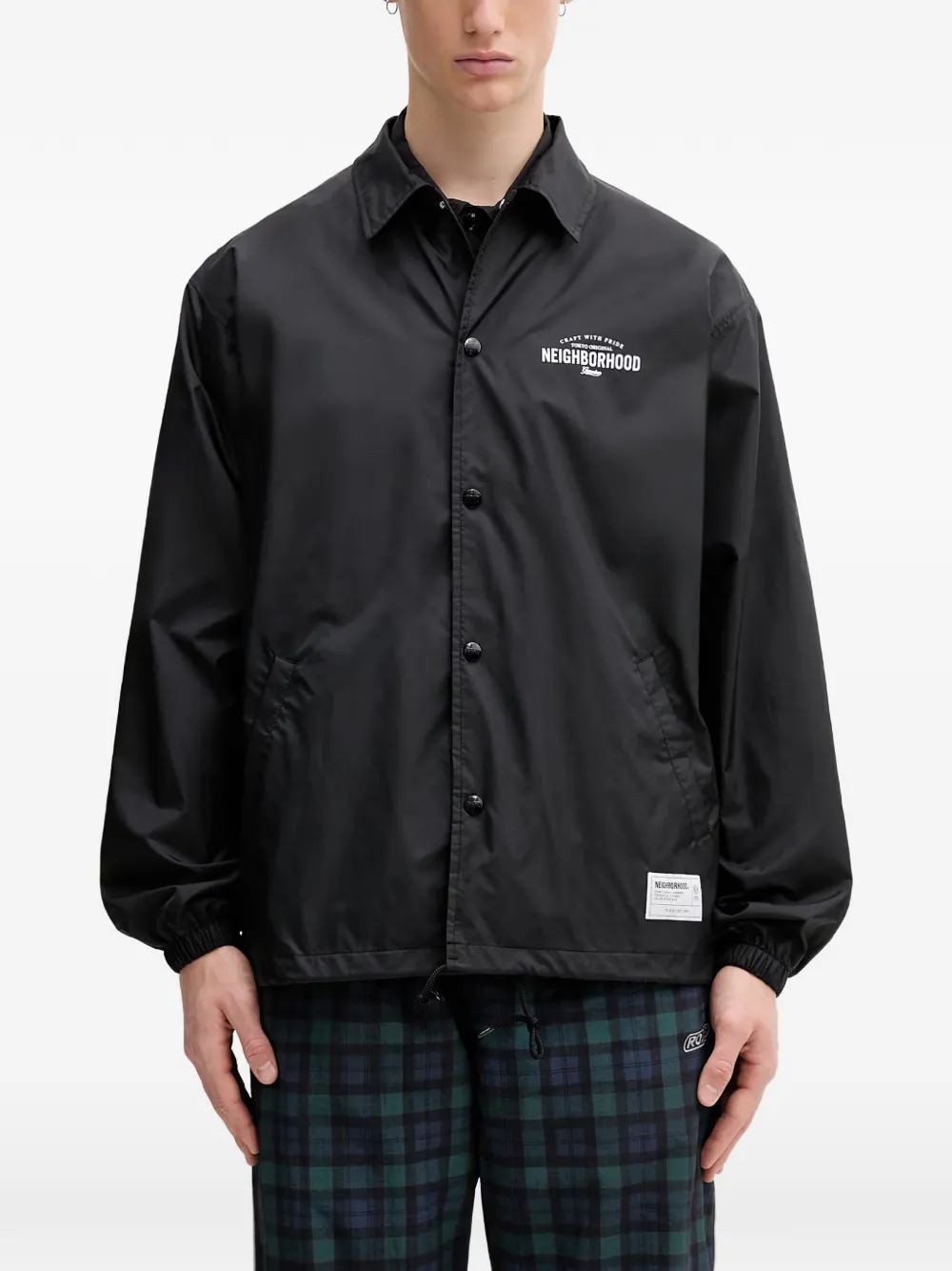 Neighborhood logo-print drawstring jacket - Nero