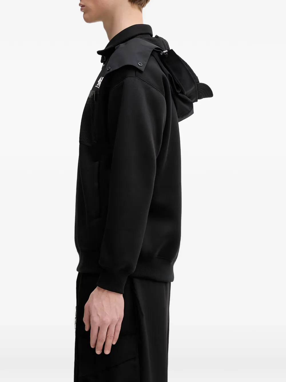 Neighborhood Hoodie met afneembare capuchon en logo-print Zwart