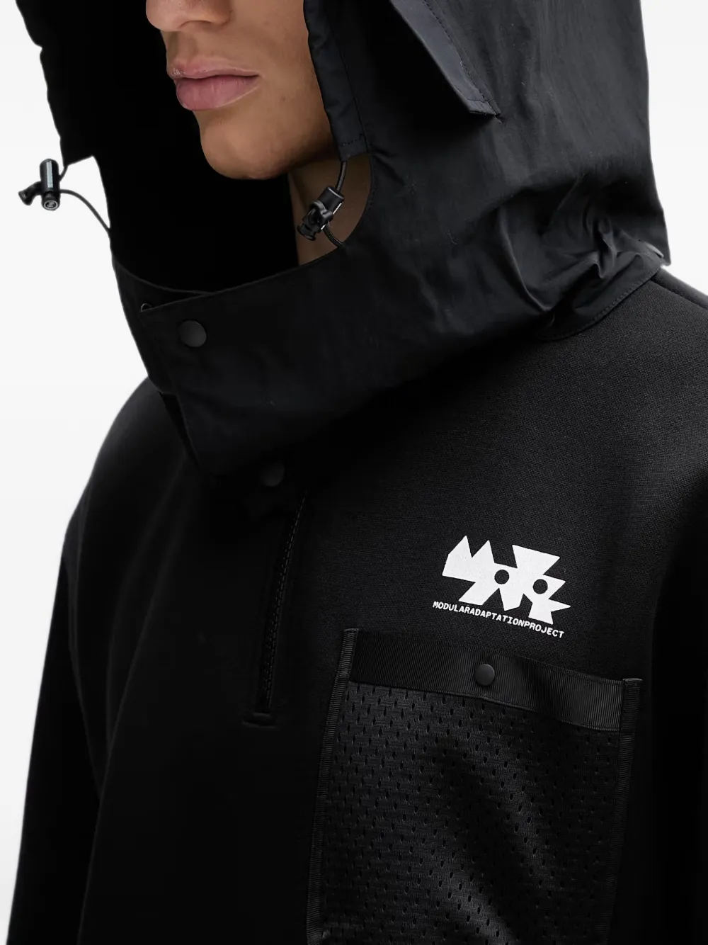 Neighborhood Hoodie met afneembare capuchon en logo-print Zwart