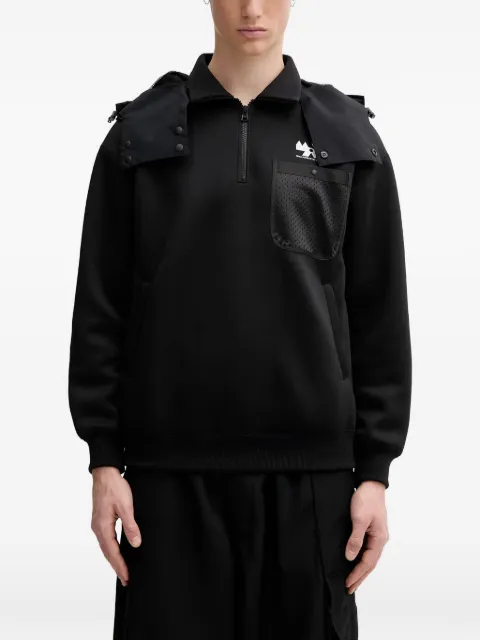 Neighborhood logo-print detachable-hood hoodie