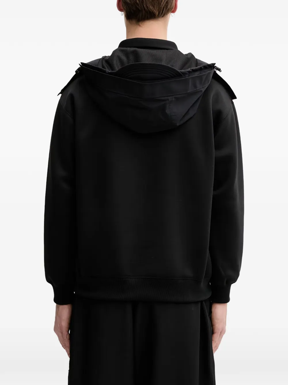 Neighborhood Hoodie met afneembare capuchon en logo-print Zwart