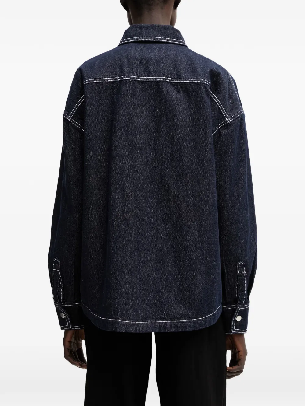 WRSTBHVR Leandra shirtjack met contrasterende stiksels Blauw