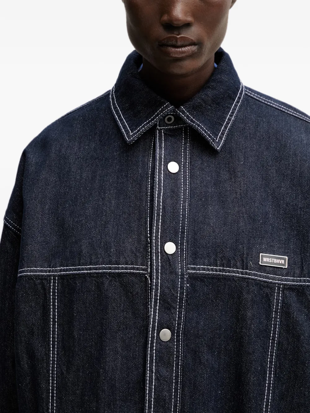 WRSTBHVR Leandra shirtjack met contrasterende stiksels Blauw