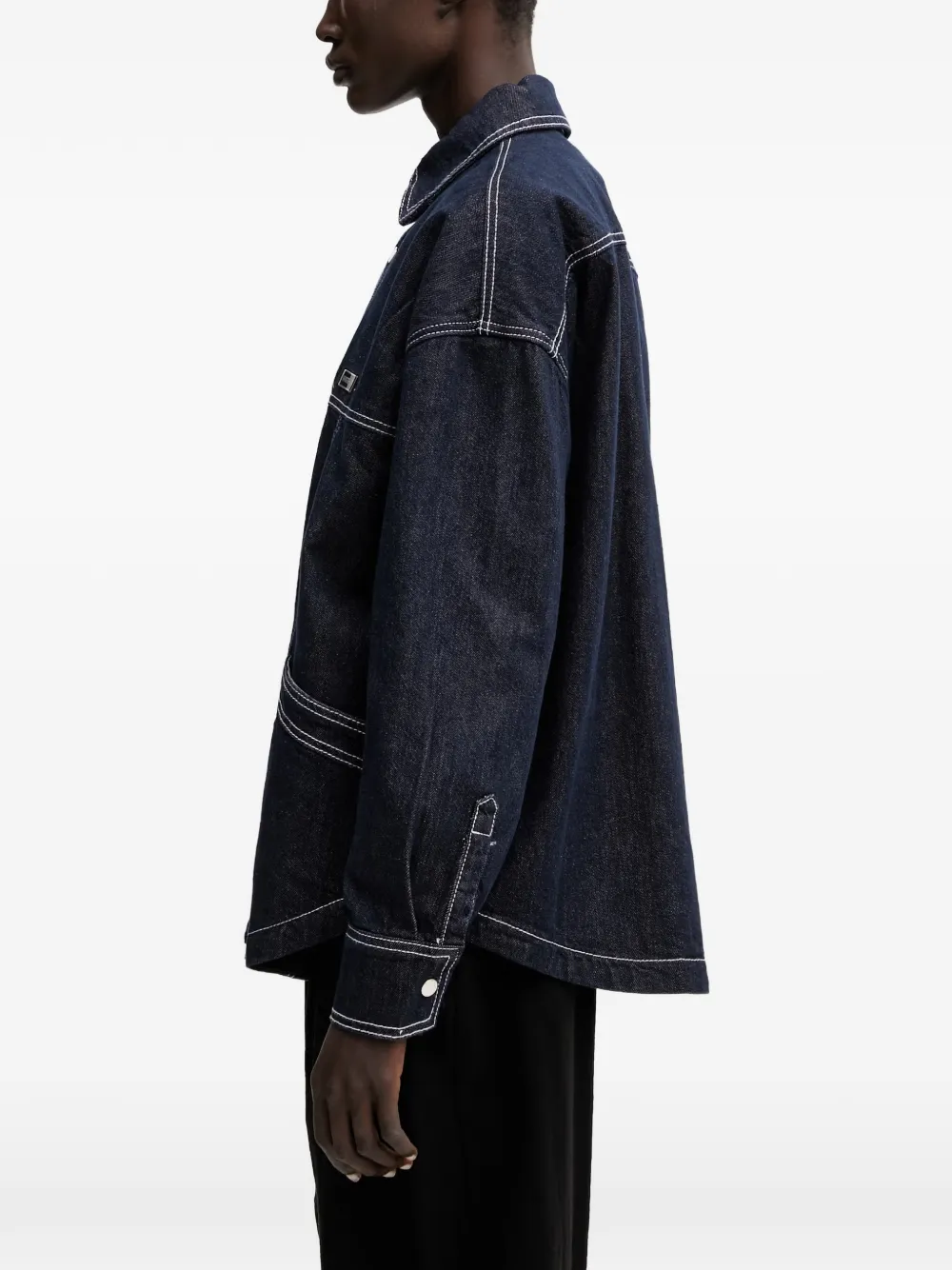 WRSTBHVR Leandra shirtjack met contrasterende stiksels Blauw
