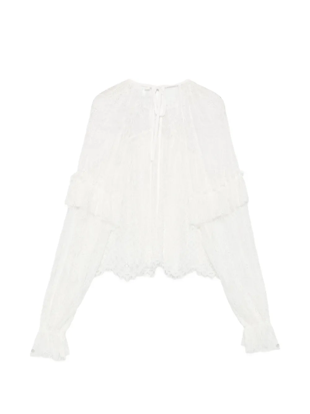 Ba&Sh Clavio blouse met ruches en kant Wit