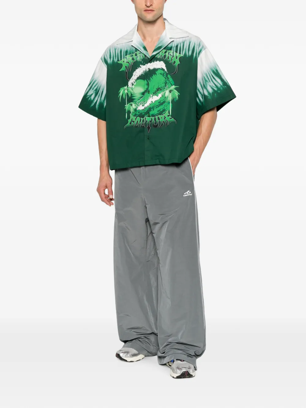 Balenciaga Overhemd met grafische print Groen