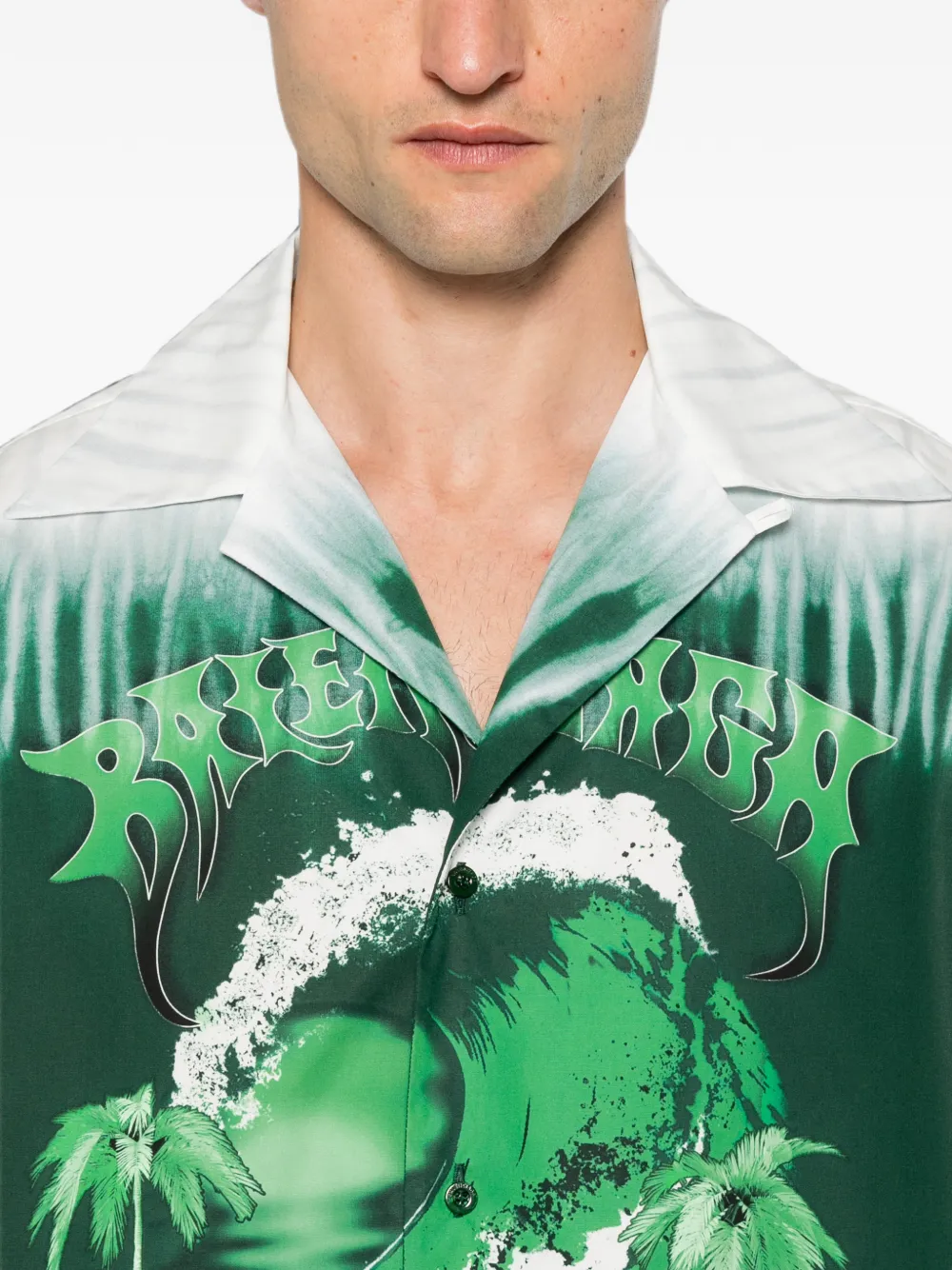 Balenciaga Overhemd met grafische print Groen