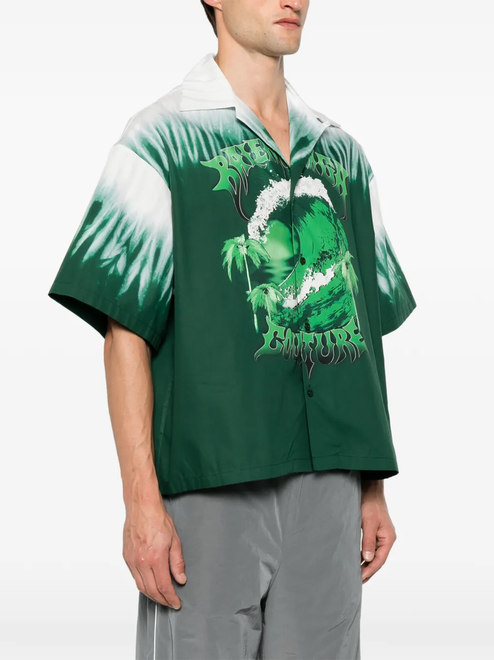 Balenciaga Overhemd met grafische print Groen