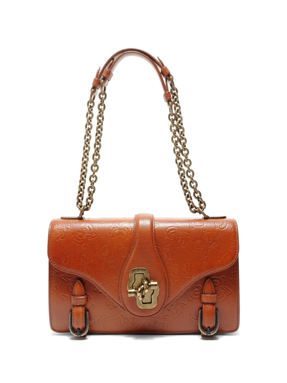 Bottega Veneta Pre-Owned 2016-2017 butterfly-embossed shoulder bag - Braun