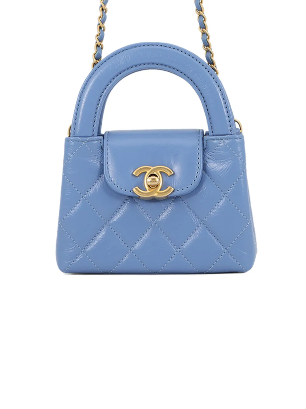 CHANEL Pre-Owned 2021-2026 Mini Nano Aged Calfskin Kelly Shopper Bag satchel - Blu