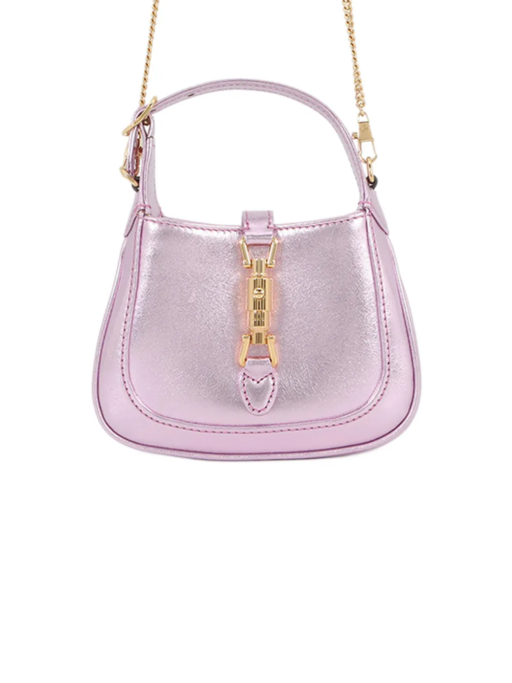 Gucci Pre-Owned 2016-2026 Nano Metallic Calfskin Jackie 1961 satchel - Rosa