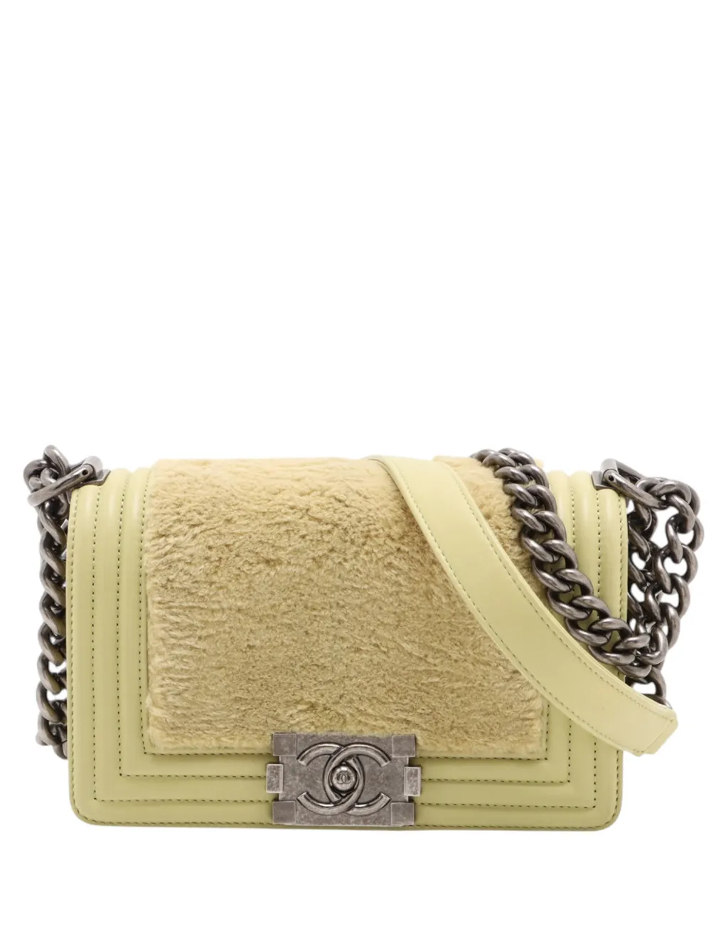 CHANEL Pre-Owned 2013-2014 Small Shearling Boy Flap crossbody bag - Giallo
