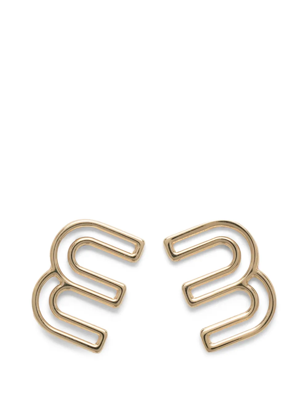 Miu Miu logo-plaque earrings - Gold