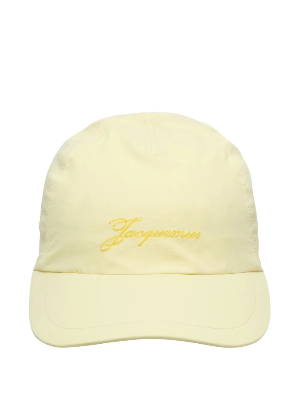 Jacquemus Logo-embroidered Toggle-fastening Cap In Yellow