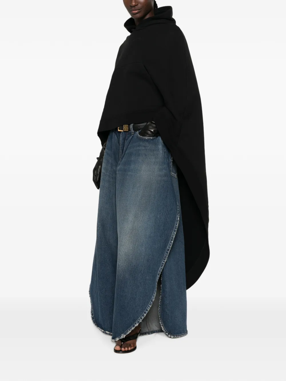 Balenciaga Asymmetrische cape Zwart