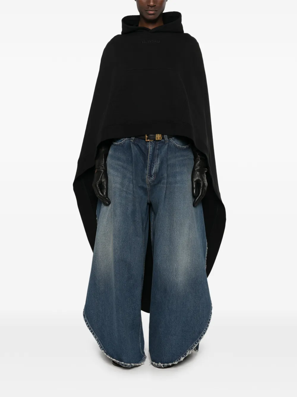 Balenciaga Asymmetrische cape Zwart